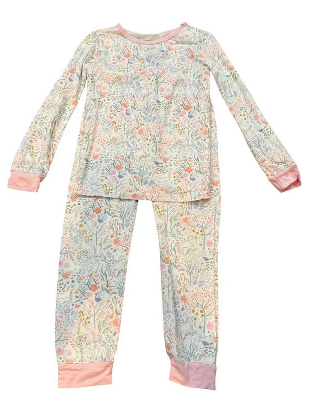 Magnetic Me Unicorn Floral Long Sleeve Bamboo Pajama Set 4t